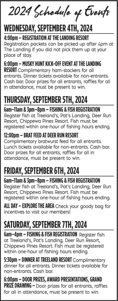 2024 Musky Hunt Event Schedule